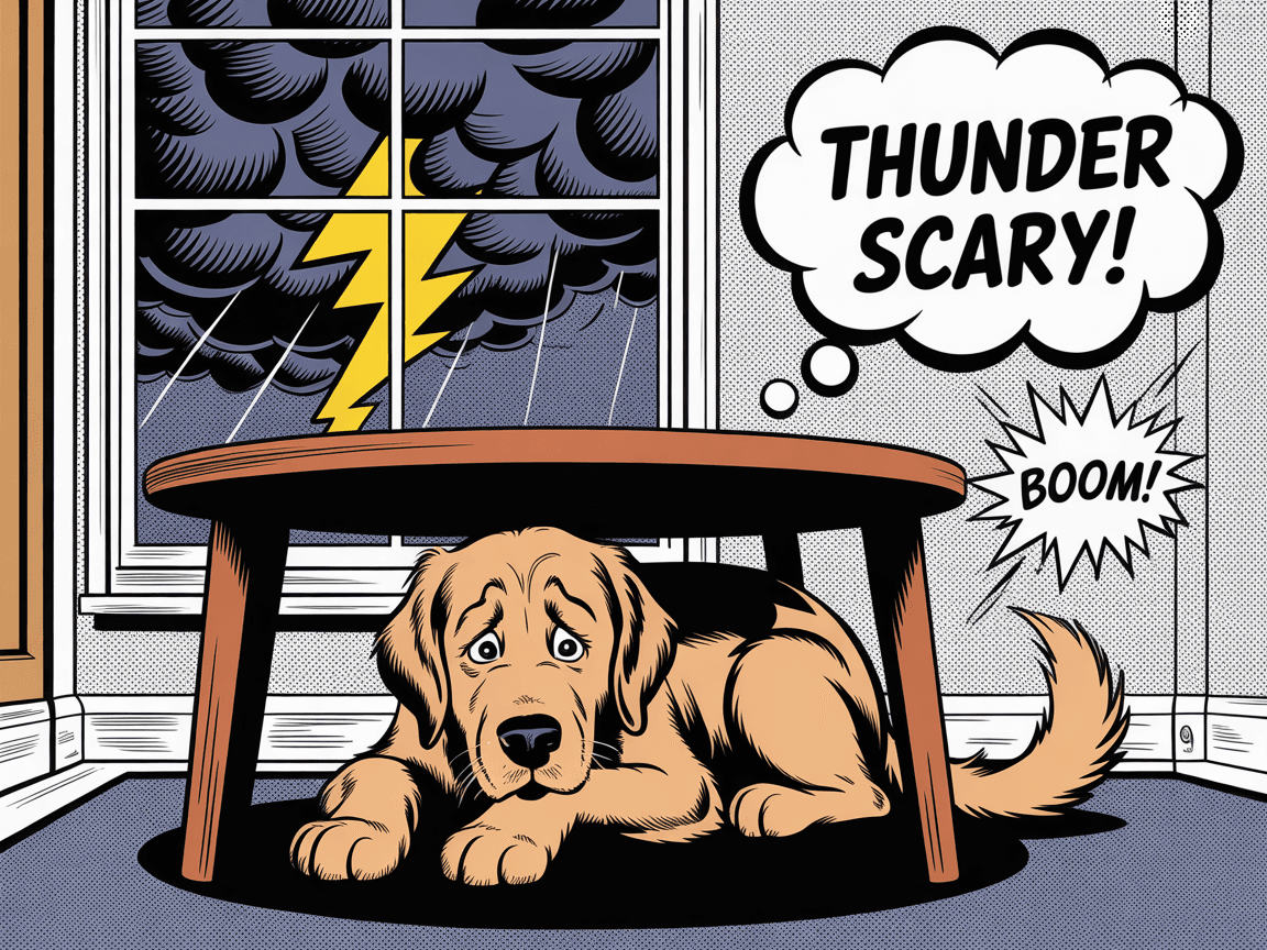 Worried owner and anxious dog